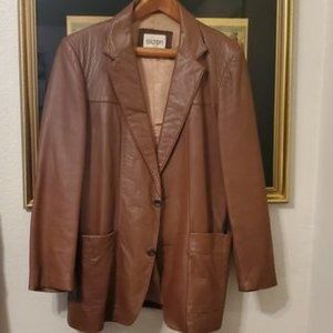 Men's 40 L Brown Leather Jacket